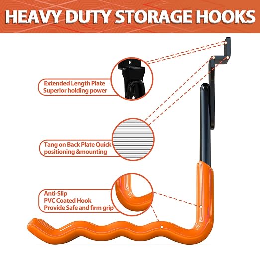 3-H Slatwall Accessories 14 Pack, Slatwall Hooks & Hangers 7 Sizes, Slat Wall - Image 4