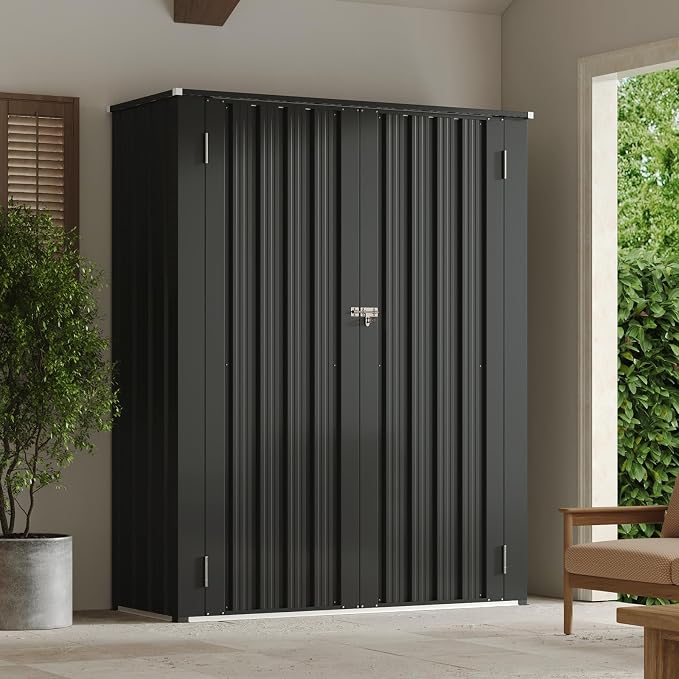 Aoxun 55x19 in Outdoor Storage Cabinet Metal Garden Shed - Image 8