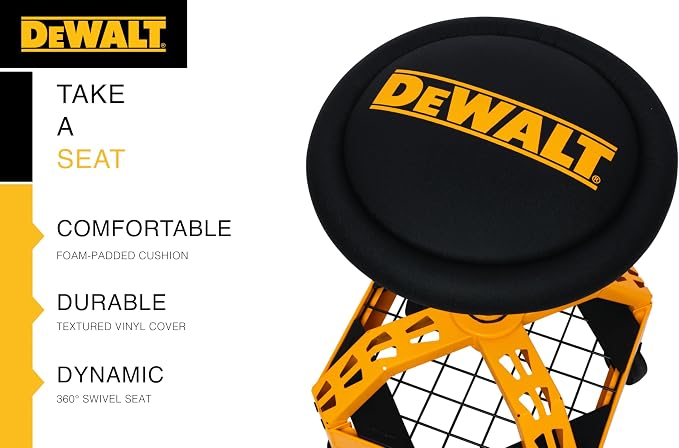 DEWALT Heavy-Duty Metal Rolling Stool - Image 5