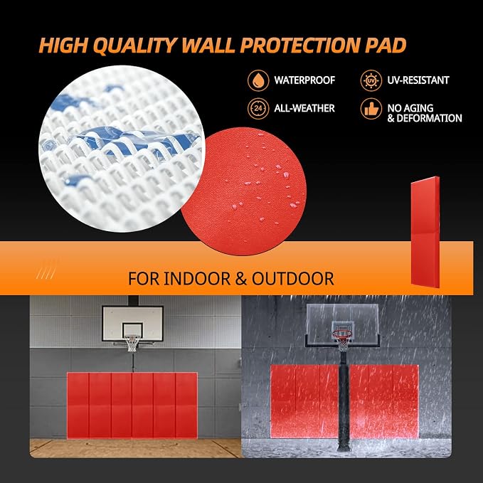 PROGOAL 2"/4" Thick Foam Protection Wall Pad，Gym Basketball-Court - Image 5