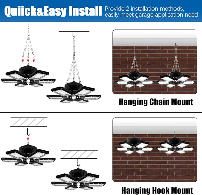 LED Garage Lights 2 Pack - 180W - Image 4