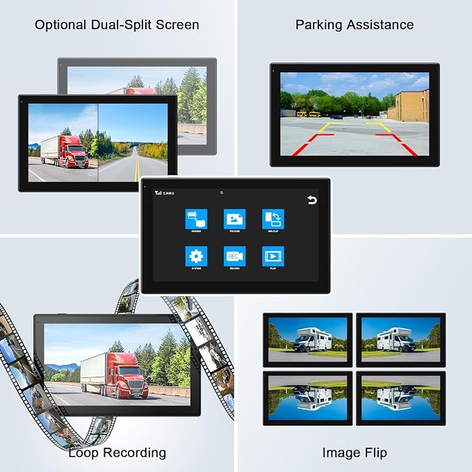 Fookoo 2 Magnetic Solar Wireless Backup Camera 10.1" IPS Touchscreen Monitor 1 - Image 4