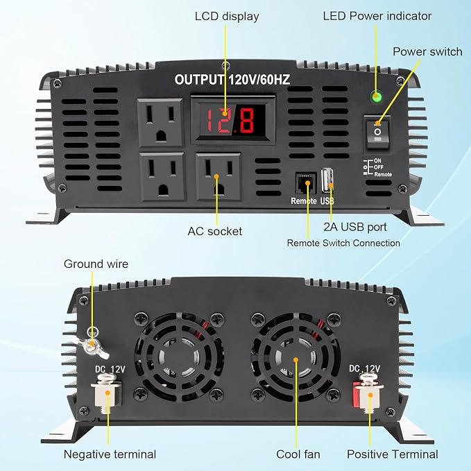 3000 Watt car Power Inverter 12V to 110V /120V - Image 2