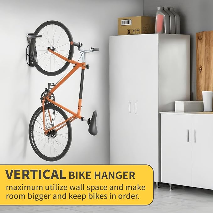 Vertical Bike Rack Wall Mount for Garage–Heavy-Duty Steel Bicycle Hook for - Image 2