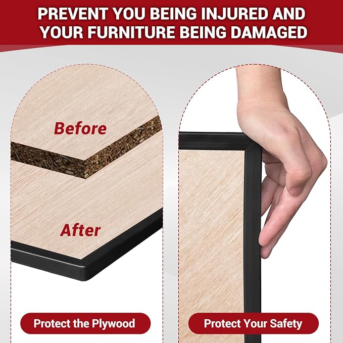 Rubber Edge Trim, 3/8" Self Adhesive Flexible U Channel Edge Protecter - Image 5
