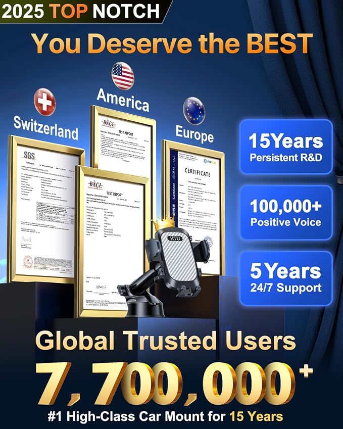 HTU 2025 Best Car Phone Holder 【Ultimate 5-in-1 & Upgraded 100+LBS Strongest - Image 2
