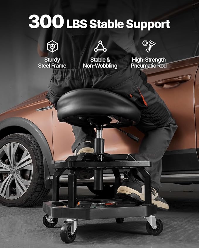 VEVOR Industrial Black Pneumatic Garage Seat/Work Stool - Image 6