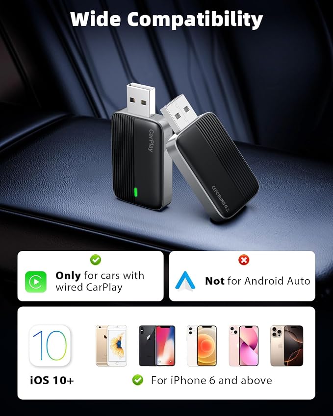 MoKo Wireless CarPlay Adapter for Apple iPhone, Mini Car Play Adapter for iOS - Image 7