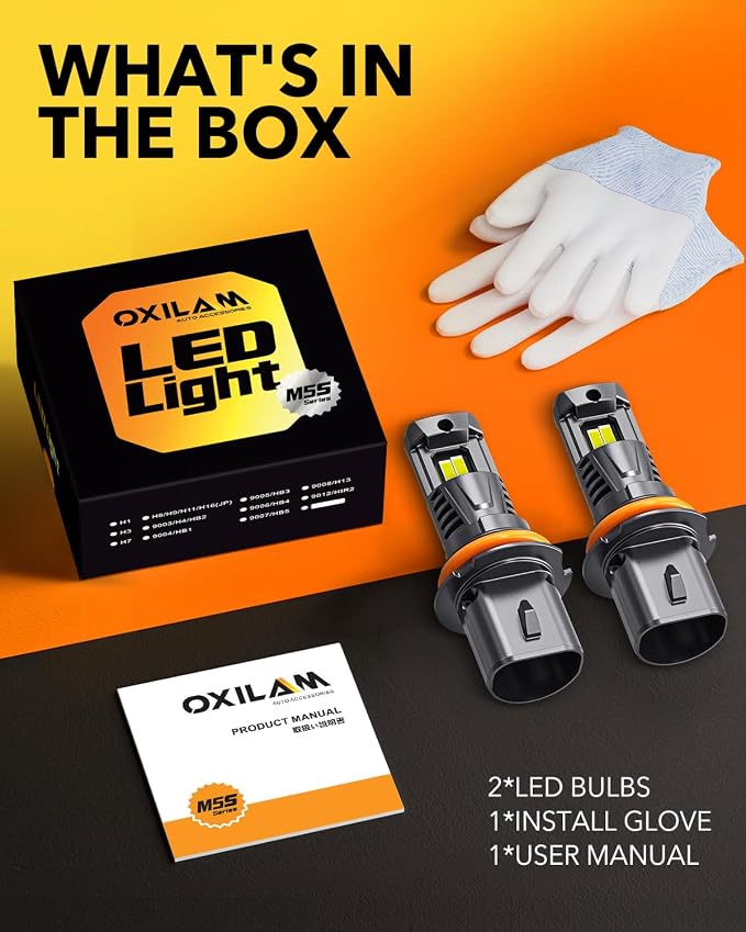 OXILAM 9007/HB5 LED Bulbs 10X Ultra-Brighter 60, 000LM Than Halogen, 3 Min - Image 9