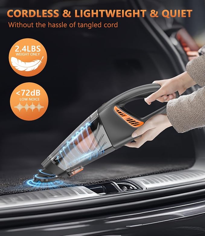 Handheld Vacuum Cordless, 18000Pa 160W Hand, 30Min Car Vacuum Portable Cordless - Image 7