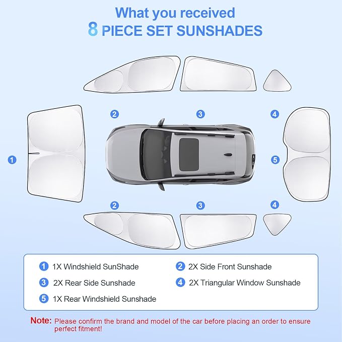 8pcs Car Window Shades for Subaru Crosstrek 2024 2025 2026 Accessories - Image 7