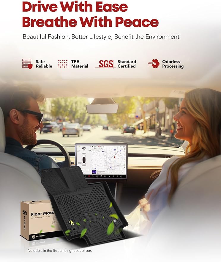 YHTAUTO Floor Mats Fit 2019-2025 Toyota RAV4, TPE All Weather Car Mats - Image 3