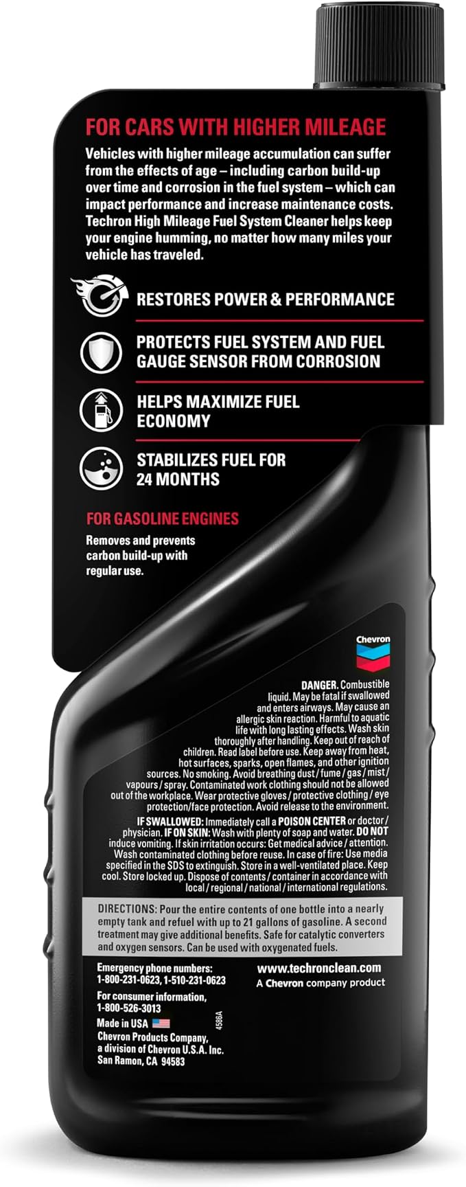 Chevron Techron High Mileage Fuel System Cleaner, 12 oz - Image 2