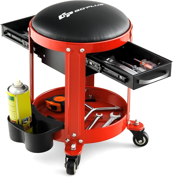Goplus Rolling Mechanic Stool, Shop Stool Creeper Seat by Goplus