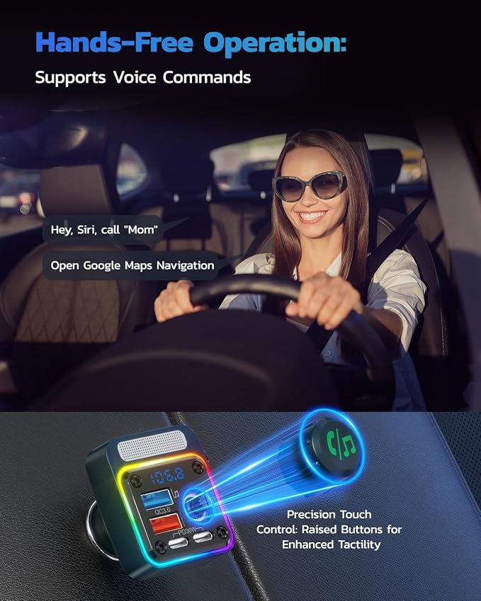 Nulaxy 54W Bluetooth 5.3 Car Adapter - Image 5