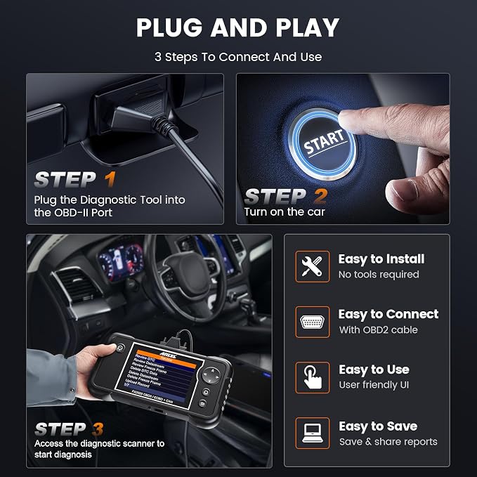 ANCEL FX2000-US OBD2 Scanner Diagnostic Tool, ABS SRS Transmission Airbag Car - Image 2