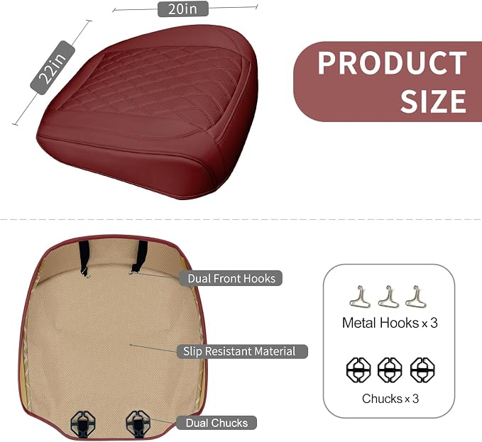 1 Pack Leather Front Car Seat Cover Bottom Car Seat, Anti-Slip and Full Wrap - Image 2