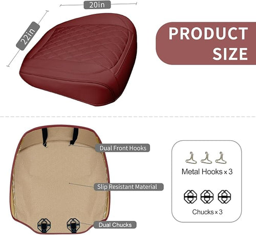 1 Pack Leather Front Car Seat Cover Bottom Car Seat, Anti-Slip and Full Wrap - Image 2