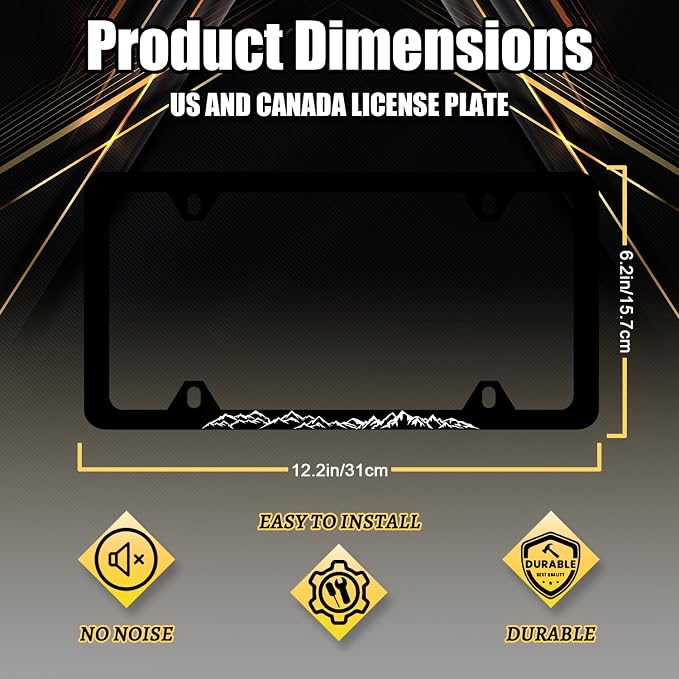 Mountain License Plate Frame Mountain License Plate Holder Stainless Steel - Image 2