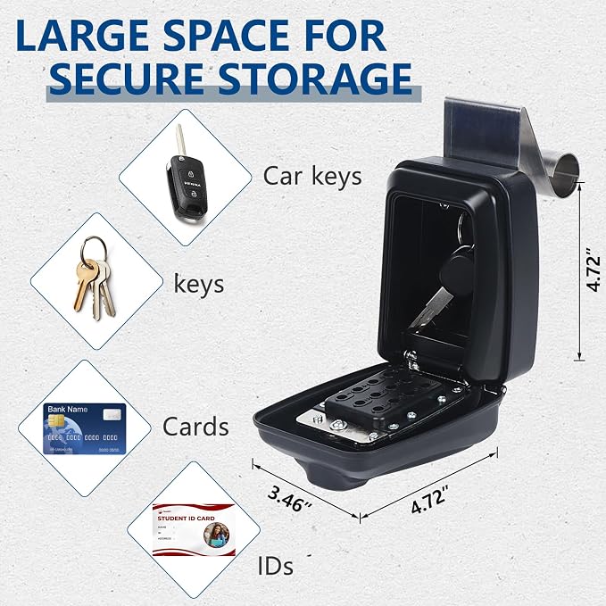 Car Window Punch Button Lock Box, Sturdy Waterproof Large Capacity Lock Box - Image 4