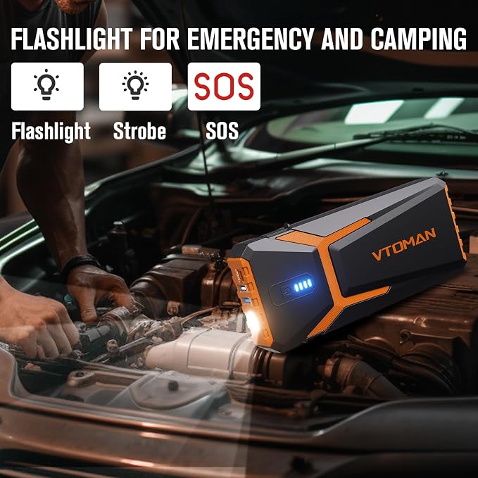 VTOMAN V10 Pro 4500A Jump Starter, Portable Car Starter 12V Lithium Jump Box - Image 4