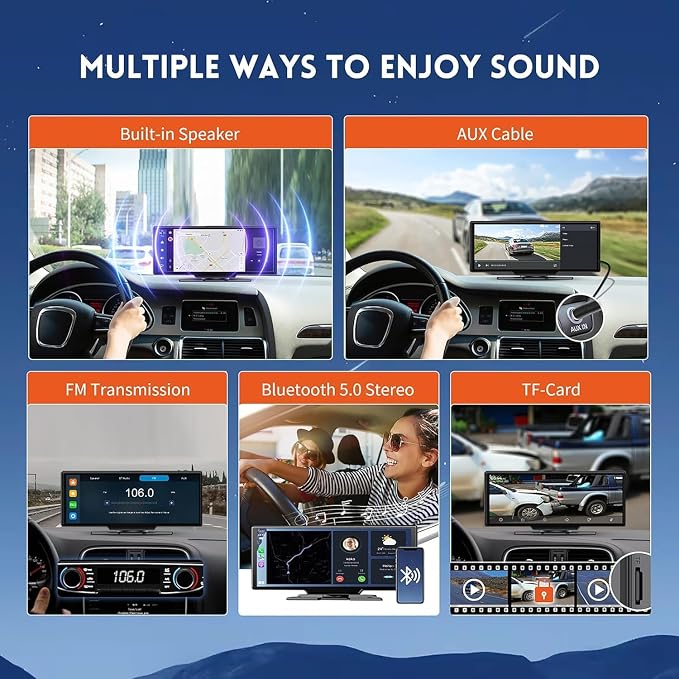 10.26" Wireless Carplay Screen, Portable Car Play & Android Auto Screen - Image 5