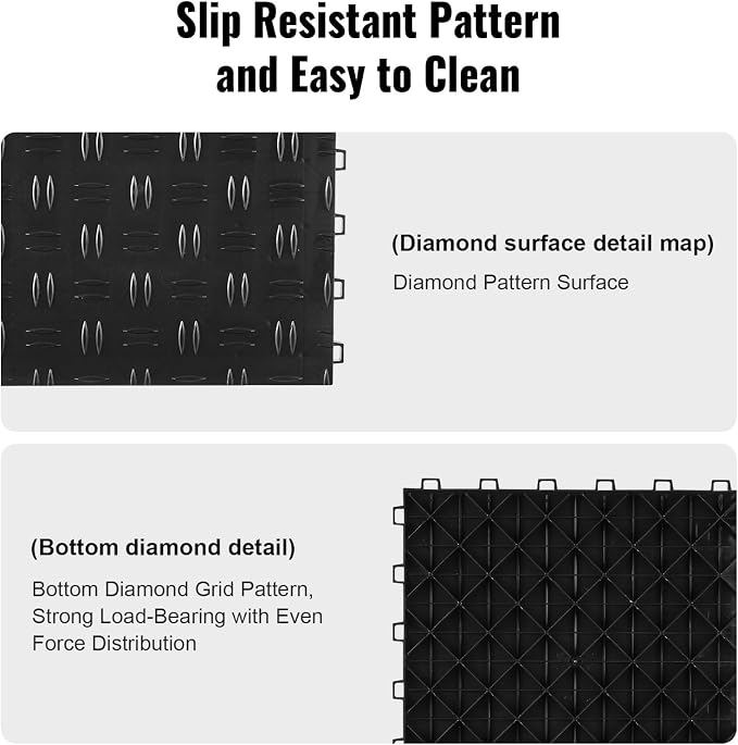VEVOR Garage Tiles Interlocking, Non-Slip Double-Sided Texture Garage Flooring - Image 4