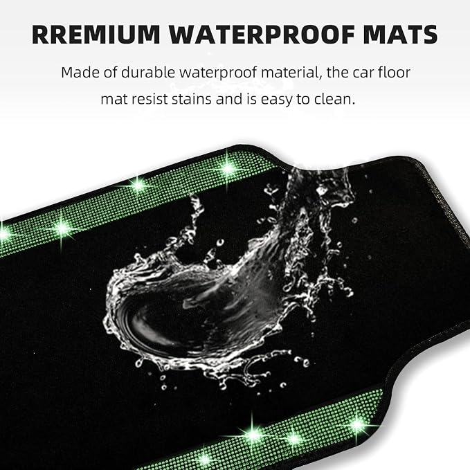 NBTEPEM Bling Car Floor Mats Full Set, Universal Fit Most Cars - Image 3