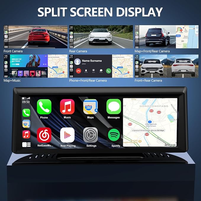 Wireless CarPlay Screen with 2K Dash Cam, 8.1" Portable Touchscreen Car Stereo - Image 7