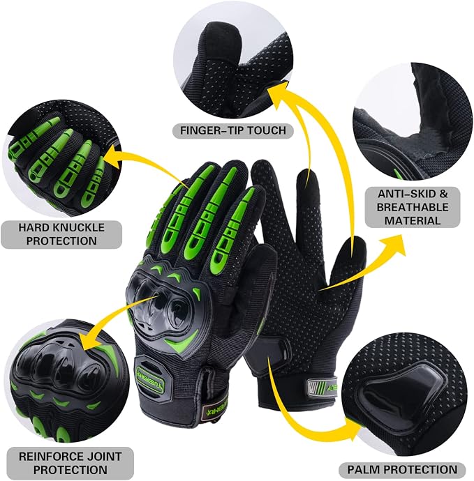 Motorcycle Gloves Touch Screen Full Finger Riding Gloves Knuckle Protection - Image 2