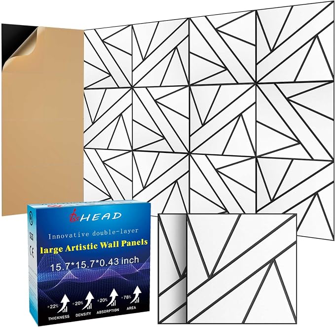 8 Pack 2-Layer Soundproof Wall Panels, 1.2lb/ft* High Density, Thicker 0.43 in by Staytunedforournewproduct