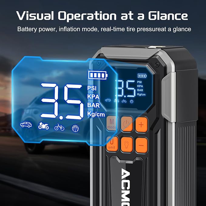 Tire Inflator Portable Air Compressor, 160PSI 10000mAH, 3X Faster Cordless Air - Image 8