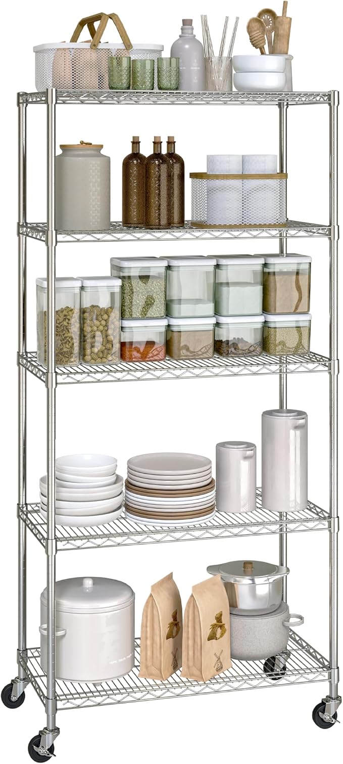 Seville Classics UltraDurable Heavy Duty NSF Solid Steel Wire Rack Storage Unit - Image 8