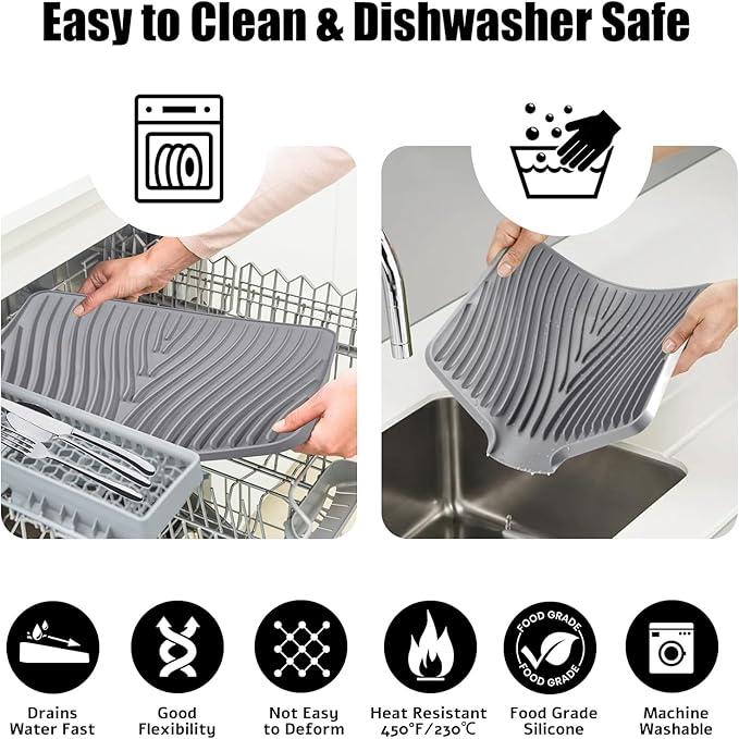 Silicone Dish Drying Mat, Stone Drying Mat - Image 4