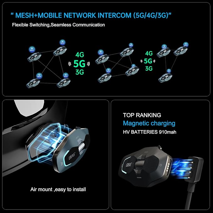 SolaMr X10 Motorcycle Helmet Bluetooth Headset Speakers Headphone, Ski Helmet - Image 7