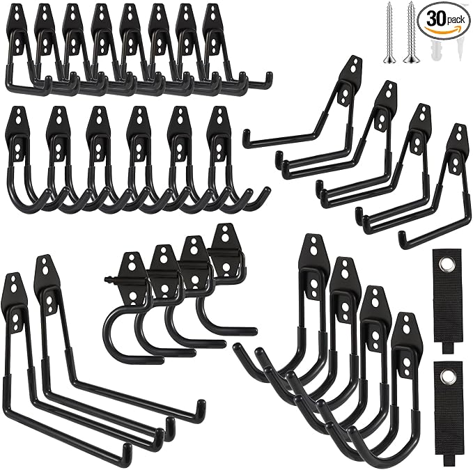 Garage Hook Heavy Duty Wall Storage Hangers, 30 Pack Garage Storage Hooks Steel by Unknown