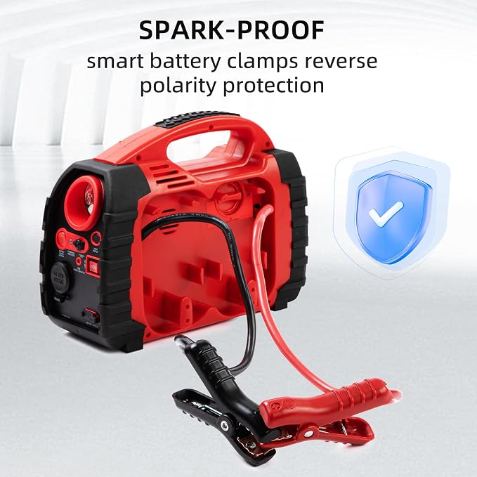 Jump Starter with Air Compressor, 260PSI 1000A Car Battery Jump Starter Battery - Image 4