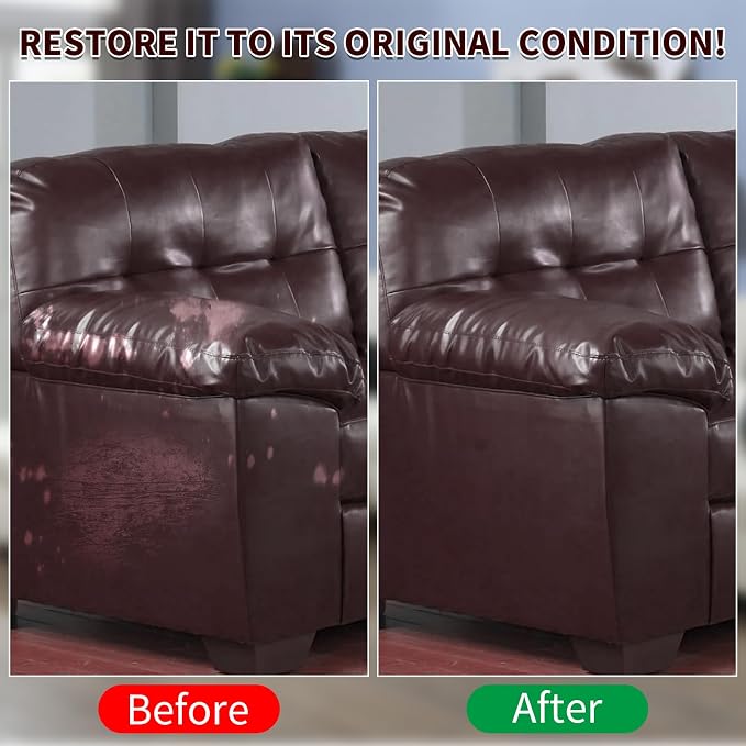 Maroon Leather Recoloring Balm, Leather Couch Scratch/Stain Remover, Leather - Image 4