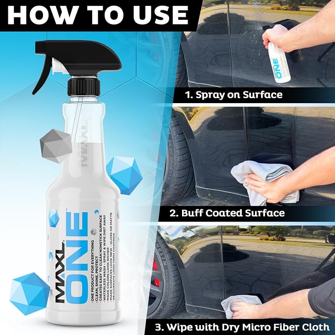 MAXL ONE ™ Car Spray with Triphene® Technology, Quick Spray & Wipe All Purpose - Image 2