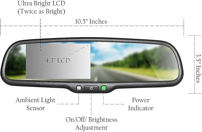 Master Tailgaters 10.5" OEM Rear View Mirror - Image 2