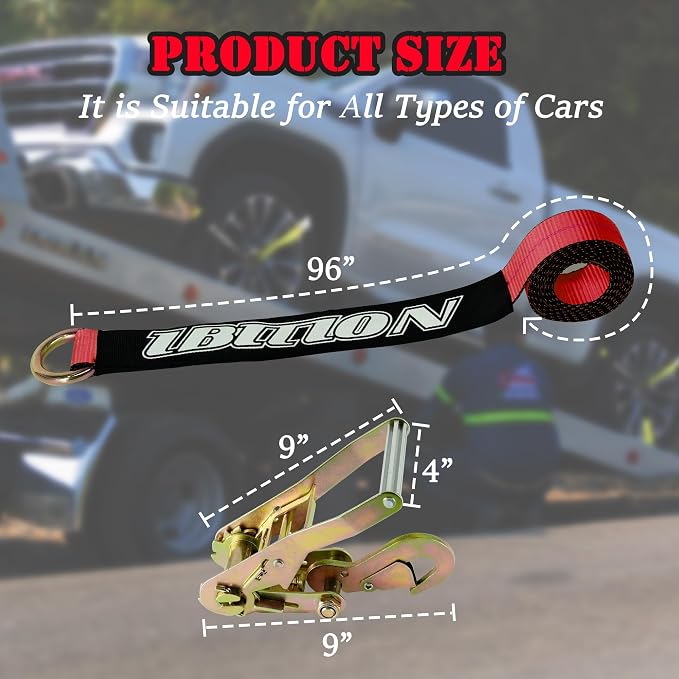 4 Pack Car Tie Down Straps for Trailers - Image 4