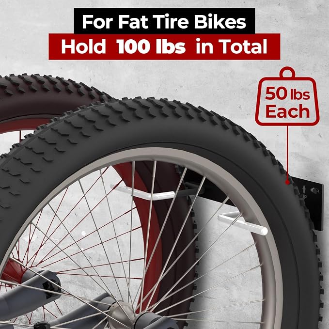 Fat Tire Bike Rack Wall Mount Garage Storage, Fat Tire Bike Storage Rack - Image 6