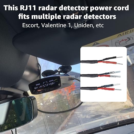 16.5" Radar Detector Hardwire Power Cord Mirror Wire Plug Tap Set - Image 7