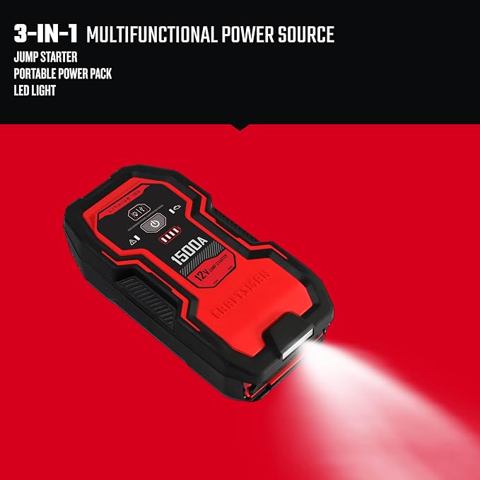 CRAFTSMAN Lithium Jump Starter and Portable Power Pack, CMXCESM264, 2.4 Amp USB - Image 2