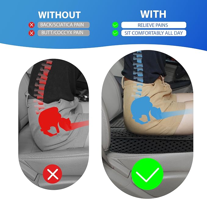 Car Seat Cushion, Comfortable Memory Foam Seat Pillow - Image 3