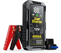 Car Battery Jump Starter with 4000A Peak Smart Clip LCD Display and 3 Modes by Fmooo