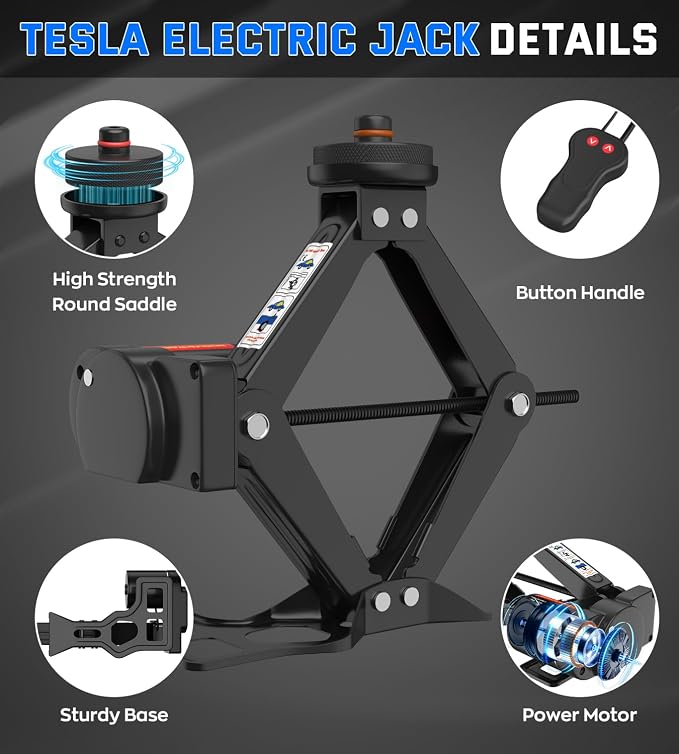 Electric Car Jack for Tesla Model Y Model 3/S/X, Portable 2 Ton 12V Electric - Image 5