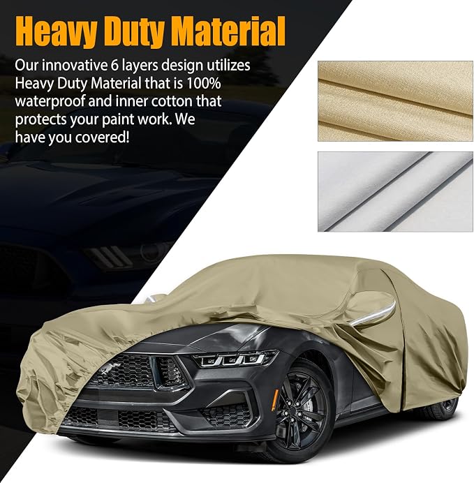 Waterproof Car Covers Replace for 1994-2025 Ford Mustang, Windproof Bands for - Image 3