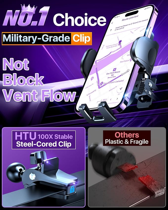 HTU 2025 Best Car Phone Holder 【Ultimate 5-in-1 & Upgraded 100+LBS Strongest - Image 6