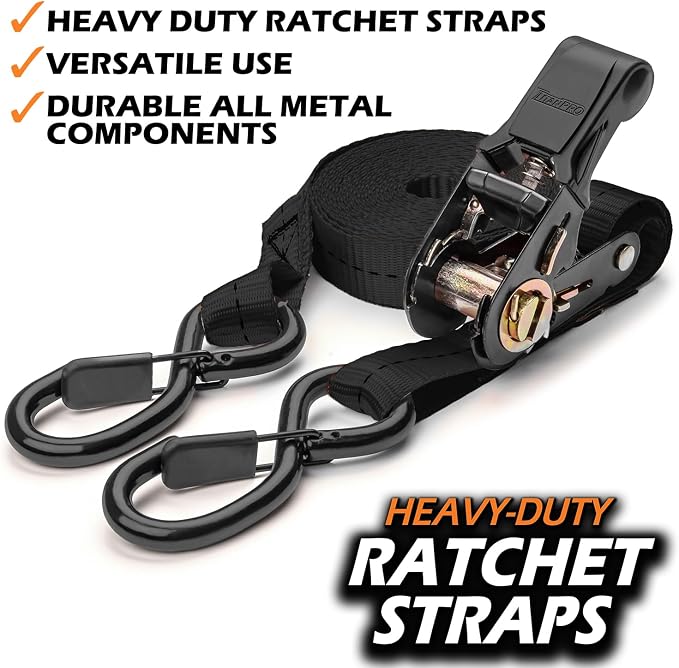 TitanPro Heavy Duty Ratchet Straps 4-Pack - Image 6